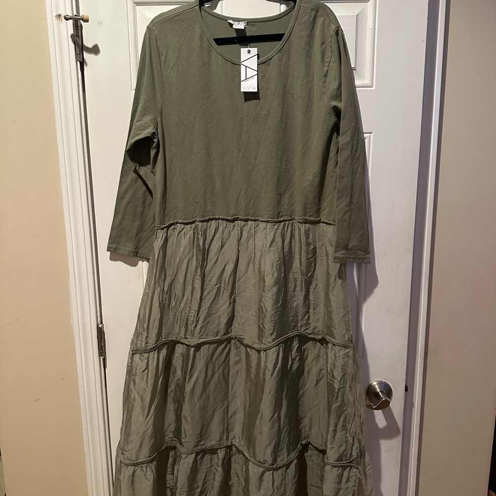 Vasna Elegant Silk Tiered Dress-New!